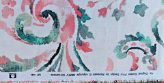 Richloom Cotton Scroll Print Fabric 61″ long, 45″ wide Cream Teal Coral