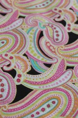 7 Yards Pink Brown Paisley Floral Fabric 100% Cotton 43×252″