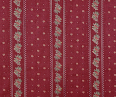 Vintage 70s Reddish Mauve Floral Stripe Fabric Cotton Blend Precut 66 x 42