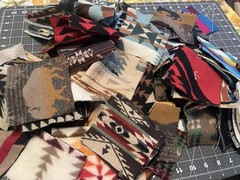 Pendleton Wool Scraps Large Lot Over 150 Wool Fabric Jacquard Remnants