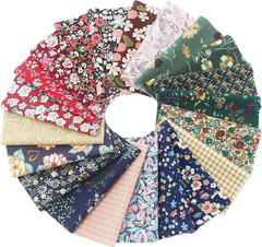 Cotton Charm Packs 42 Pieces 5×5 Inch Dark Floral Fabric Squares for Quilting