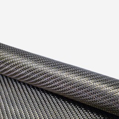 Metallic 3K Carbon Fiber Mixed Fabric Cloth 250gsm Twill Weave Long / Short Silk