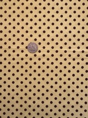 Chocolate Brown Polka Dot on Chartreuse Cotton Fabric Remnant 14” x 28”