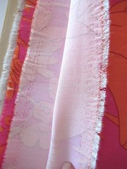 90s does 70s One Way Stretch Pink Orange Floral Spandex 150cm x 5 meters