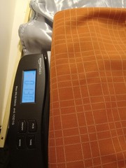 Grid Pattern Fabric Polyester Material Orangish Brown Color