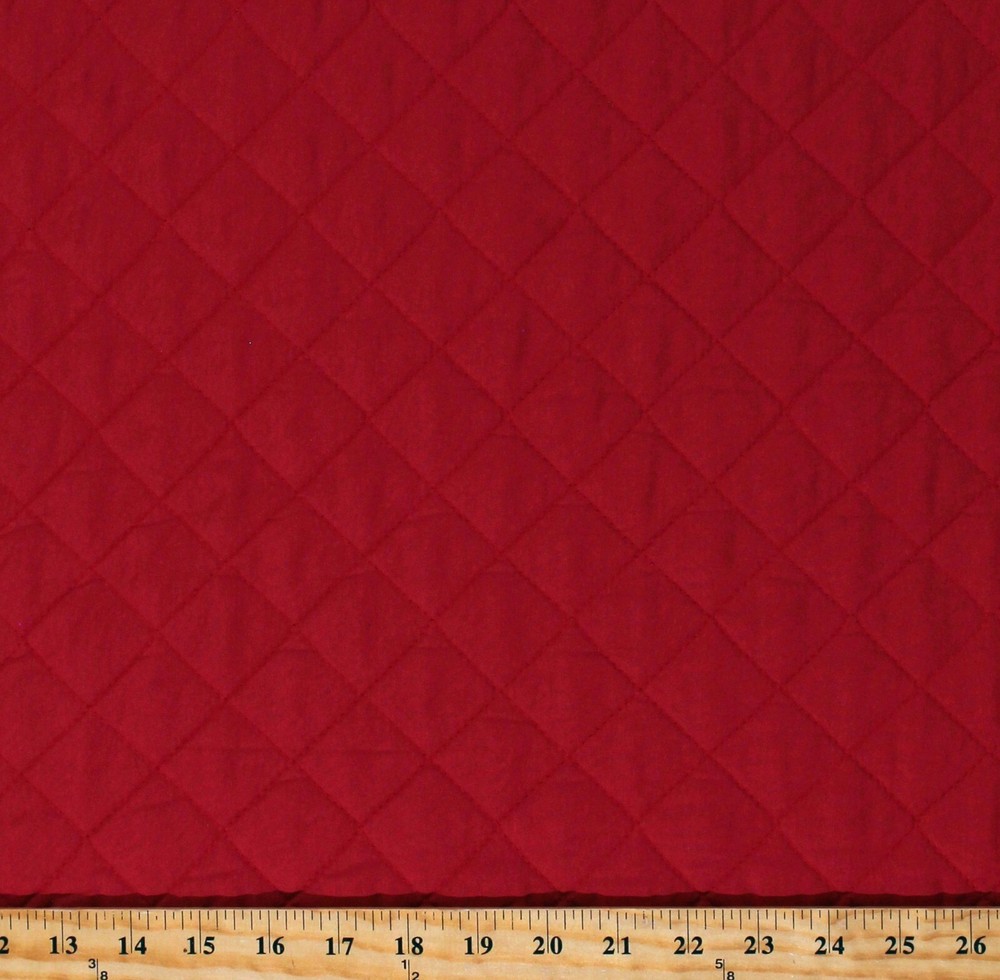 Quilted Double-Face Red 43″ Wide Poly Cotton Blend Fabric by the Yard D270.19