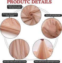 Nude Sheer Stretch Mesh Material, 1 Yard – Ideal for Lingerie & Dance Outfits