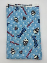 Stone Cold 1999 WWF Fabric 3.5 Yards Vintage White Skulls Blue White Wresting