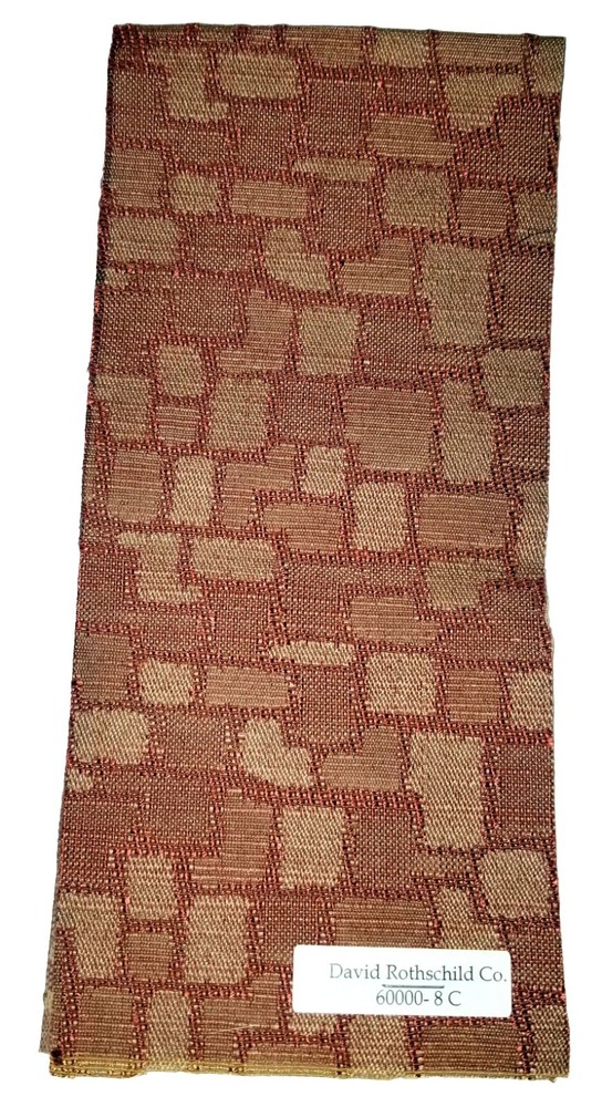 Upholstery Fabric Swatch Tan Browns With Rust Reddish Tones 18.25″ X 4″ Size #8C