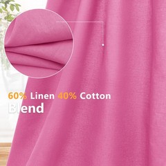 NSGZ Pink Linen Cotton Fabric 1 Yard 61″ Wide, Blend 1 Yard,