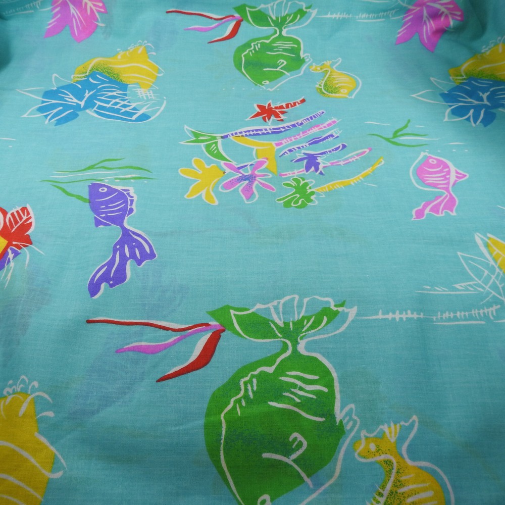 Colorful Tropical Fish Cotton Fabric 6 Yards Available Sold by the Yard 45″w BTY