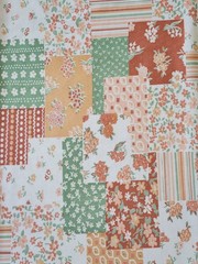 2 Piece VTG Unused Poly Floral Patchwork Print Material Stretch Lots Of Goodness