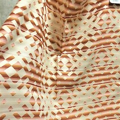 Duralee Geometric Pattern Reversible Designer Fabric Sample Beige Pink Mauve US