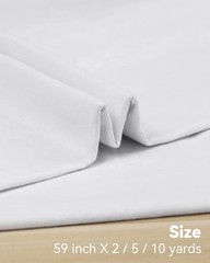 100% Cotton Muslin Fabric, 59″ x 2 Yards White Cotton Fabric by The Yard | Light