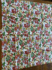 1 yd Vtg Football Player Soft Flannel Pajama Fabric Flame Retardant NFL Novelty