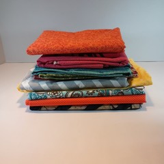3 pounds 9 Ounces Assorted Fabrics Mostly 1 Yard Pieces Prints 100% Cotton