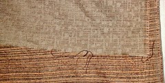5.8 yards Orange, Brown, Redish Woven Textured Upholstery Fabric
