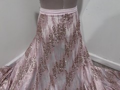Blush pink sequins Embroidery Lace Fabric 50” Width Sold By The Yard