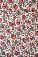Vintage Homespun Floral Cotton Fabric Cottage-Core Roses 1 Yard 17″ x 44″