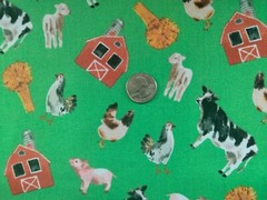 Cotton Quilt Fabric SILO Barnyard Barn Farm Animal Whistler Studios By the Yard