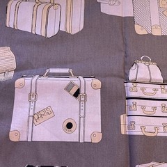 Alexander Henry Ghastly valise Luggage Gray USA Cotton Fabric 110×45cm