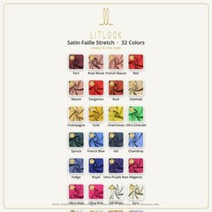 LITLOOK Satin Faille Stretch Fabric by the Yard — 32 Colors