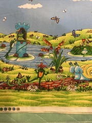 MM FAB Cute Fairy Tale Frogs Cotton Fabric Prince Princess 2 Yds X 42” ADORABLE!