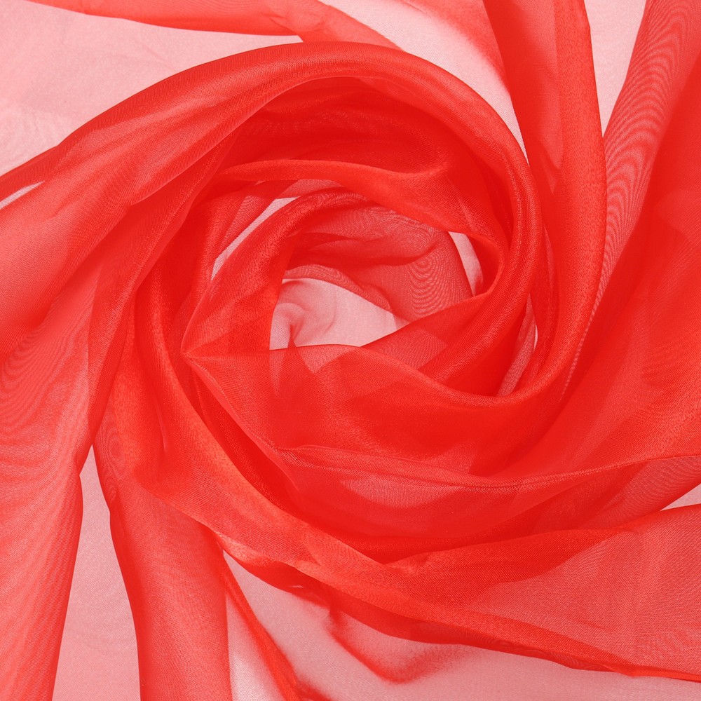 2 Yards x 59″ Iridescent Sheer Organza Fabric, Red