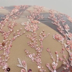 10 Colors 3D Beaded Lace Fabric Shiny Sequin Dress Dress DIY Decor Fabric Lace