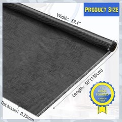 4.17ft Carbon Fiber Fabric Sheet 2×2 Twill Weave 3K 220g for Auto & Boat Repair
