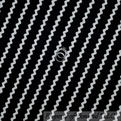 BonEful FABRIC FQ Cotton Quilt Black White B&W Chevron Bias Stripe Zig Zag Retro