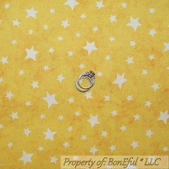 BonEful Fabric FQ Cotton Quilt VTG Yellow STAR Baby Monkey Unisex Super Hero Boy