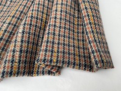 TWEEDY BALMORAL CHECK WOOL CASHMERE SILK BLEND OLIVE -BLUE -TAN MADE IN ITALY A9