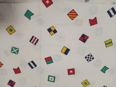 Vintage Marcus Brothers Textiles 1988 Multicolor Flag Square Cotton Fabric 43×36