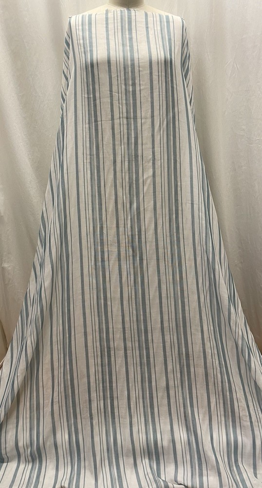 Premium Double Layer Fine Cotton Gauze Teal Blue Stripes Fabric By The Yard 56″W