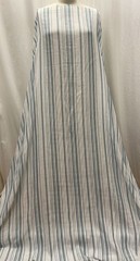 Premium Double Layer Fine Cotton Gauze Teal Blue Stripes Fabric By The Yard 56″W