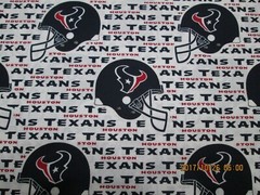 HOUSTON TEXANS – 100% COTTON – NEW!!! ONE 1 YARD PIECE 36″ x 58″ WHITE