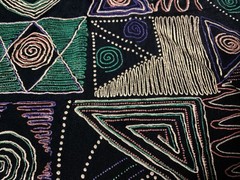 Retro 90’Geometric Abstract Artsy Polyester Slinky Stretchy Fabric 60”X57” Piece