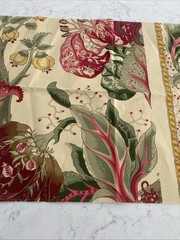 Travers Fabric “Casatallane” Crimson/Beige 100% Cotton France 27.5”x17.5”