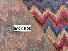 SCALAMANDRE BOURGOGNE FLAMESTITCH BLUE BEIGE VELVET FABRIC BY 1/2(0.5) YARD 51″W