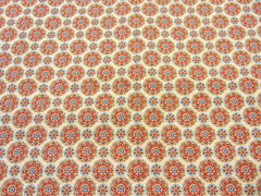 Cotton Quilt Fabric Brown/Blue/Tan Floral Print 1yd x 44″