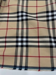 PLAID FABRIC 100% COTTON BEIGE TARTAN Red White Black ClassicCheck 2.0 meter