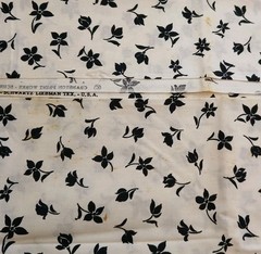 Vintage Coordinating Cotton Fabrics Black/White Solid & Print 4+ Yards NOS