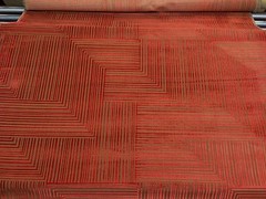 DONGHIA JACKSON CACHE RED VELVET GROS POINT UPHOLSTERY FABRIC BY THE YARD 48″W