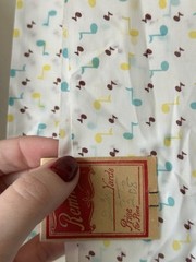 1940s Vintage Yardage Music Note Novelty Print 2+ yds NWT White Blue Yellow