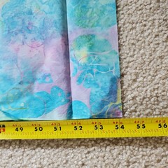 Pastel Blue Pink Yellow Watercolor Tie-Dye Fabric w/ Cats Craft Quilt 54 x 43in