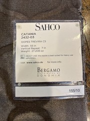 Bergamo Sahco Velveteen Taupe or Brown Geometric Fabric 27″ x 27″ NEW Samples