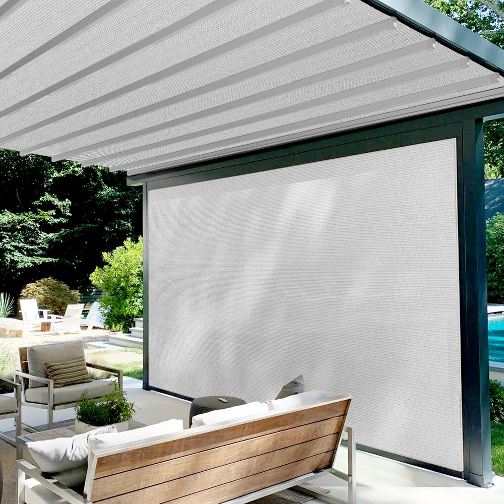 8ft Gray Sun Shade Fabric Roll Replaceable Canopy Pergola Multi-purpose Cloth