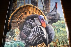 Wild Turkeys Fabric Panel Cotton 36 inches X 45 inches