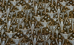 Blue Angels with Copper Metallic Stars and Outline OOP Quilt 26 x 38 inches